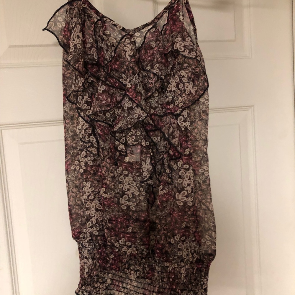 Ruffles, floral, tank top